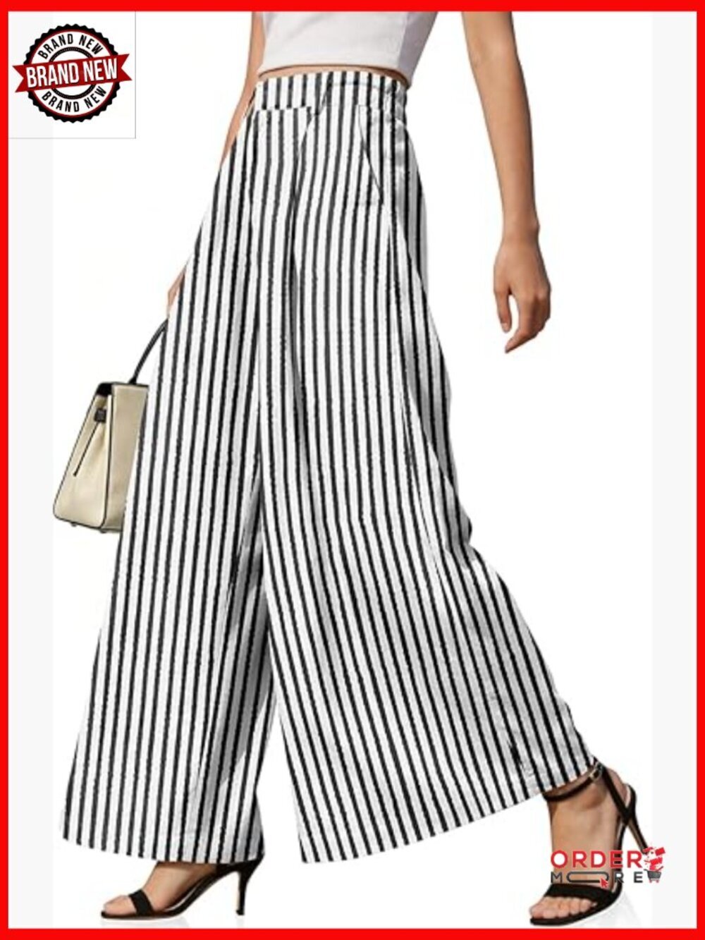 High Waisted Linen Palazzo Pants Wide Leg Flowy Trousers with Pockets